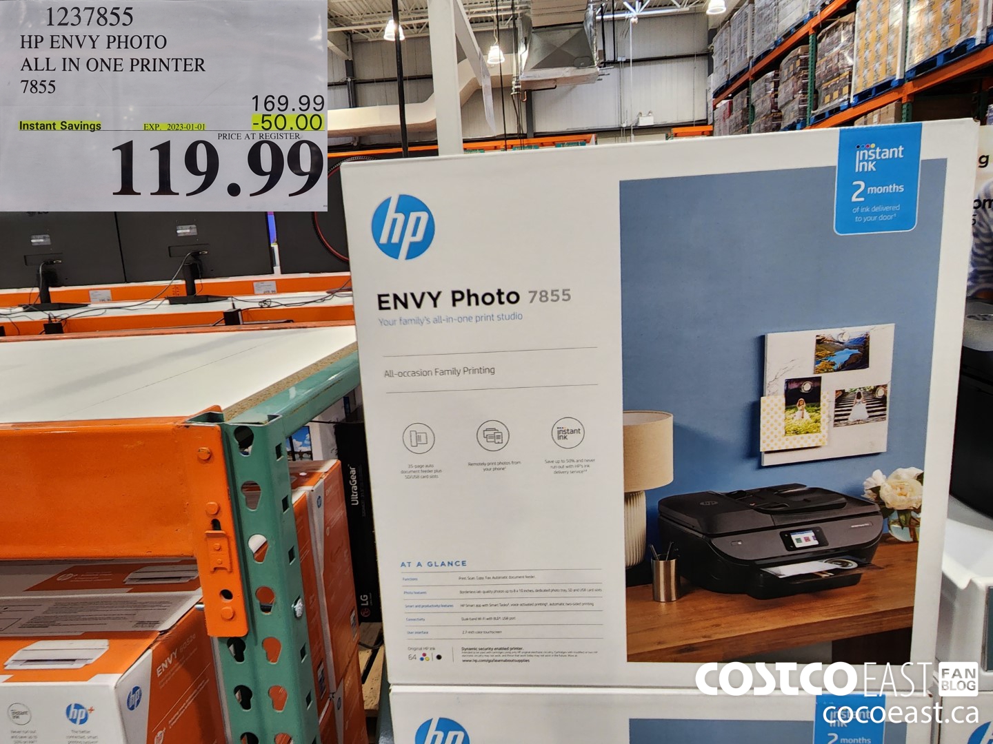 1237855 HP ENVY PHOTO ALL IN ONE PRINTER 7855 ($50.00 INSTANT SAVINGS EXPIRES ON 2023-01-01) $119.99