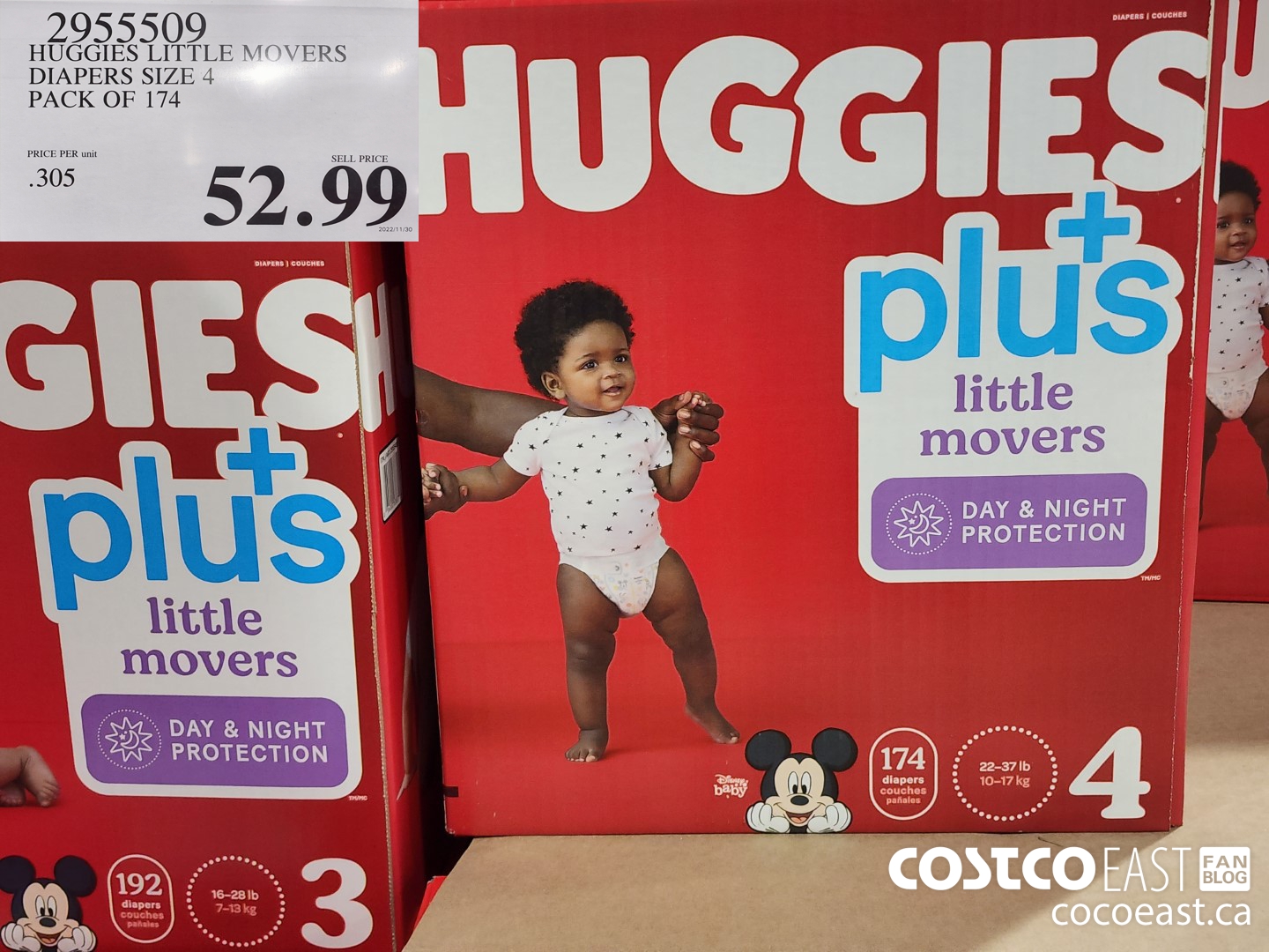 2955509 HUGGIES LITTLE MOVERS DIAPERS SIZE 4 PACK OF 174 $52.99