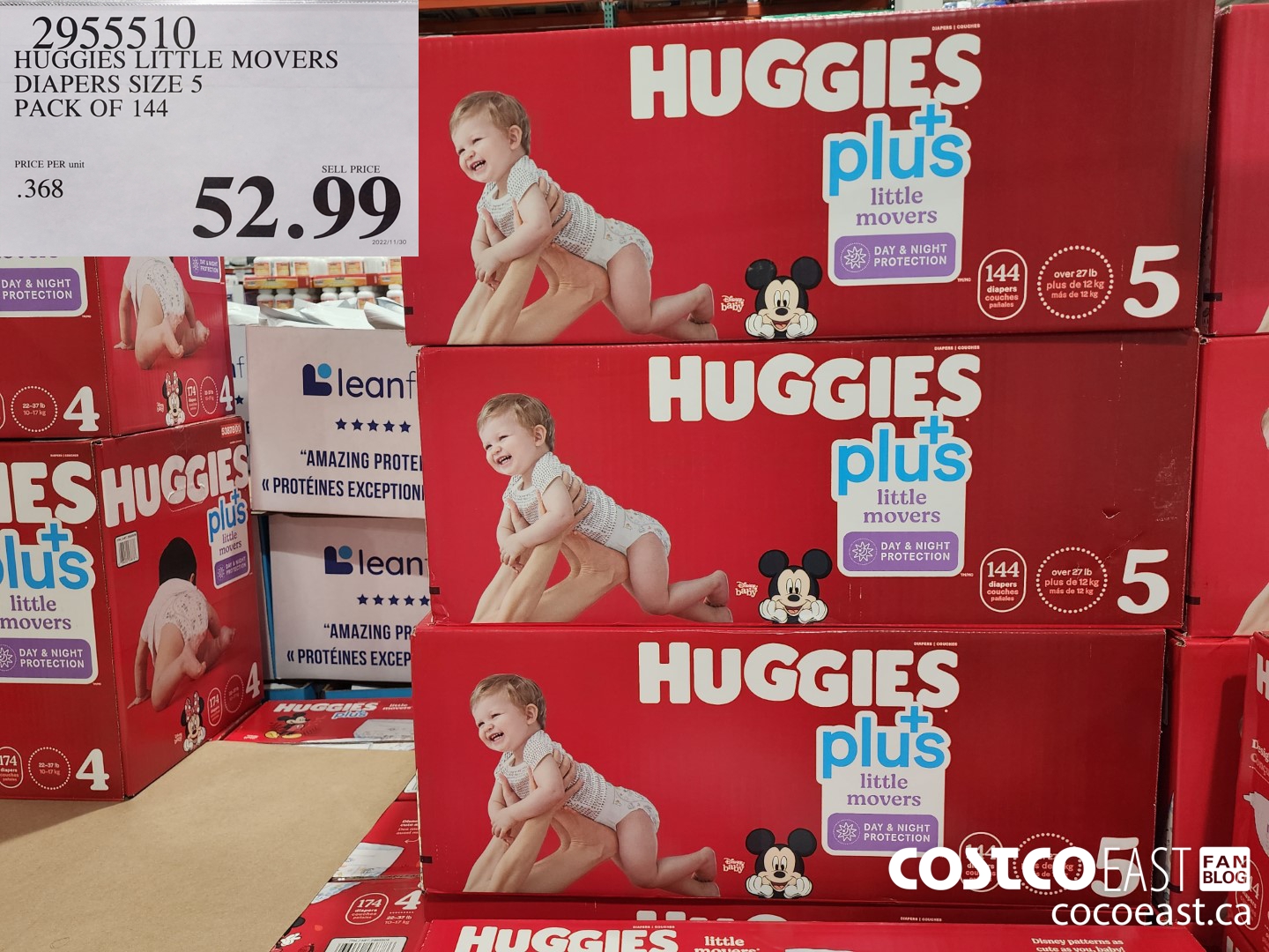 2955510 HUGGIES LITTLE MOVERS DIAPERS SIZE 5 PACK OF 144 $52.99