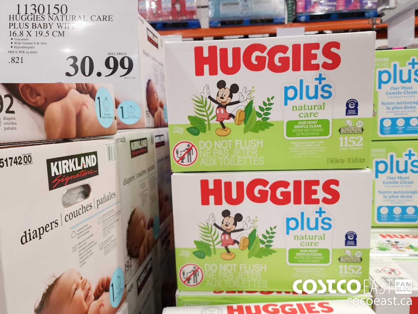 1130150 HUGGIES NATURAL CARE PLUS BABY WIPES 16.8 x 19.5 CM $30.99