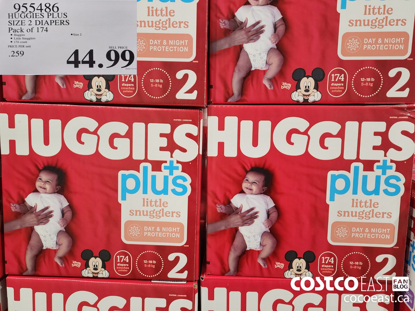 955486 HUGGIES PLUS SIZE 2 DIAPERS PACK OF 174 $44.99