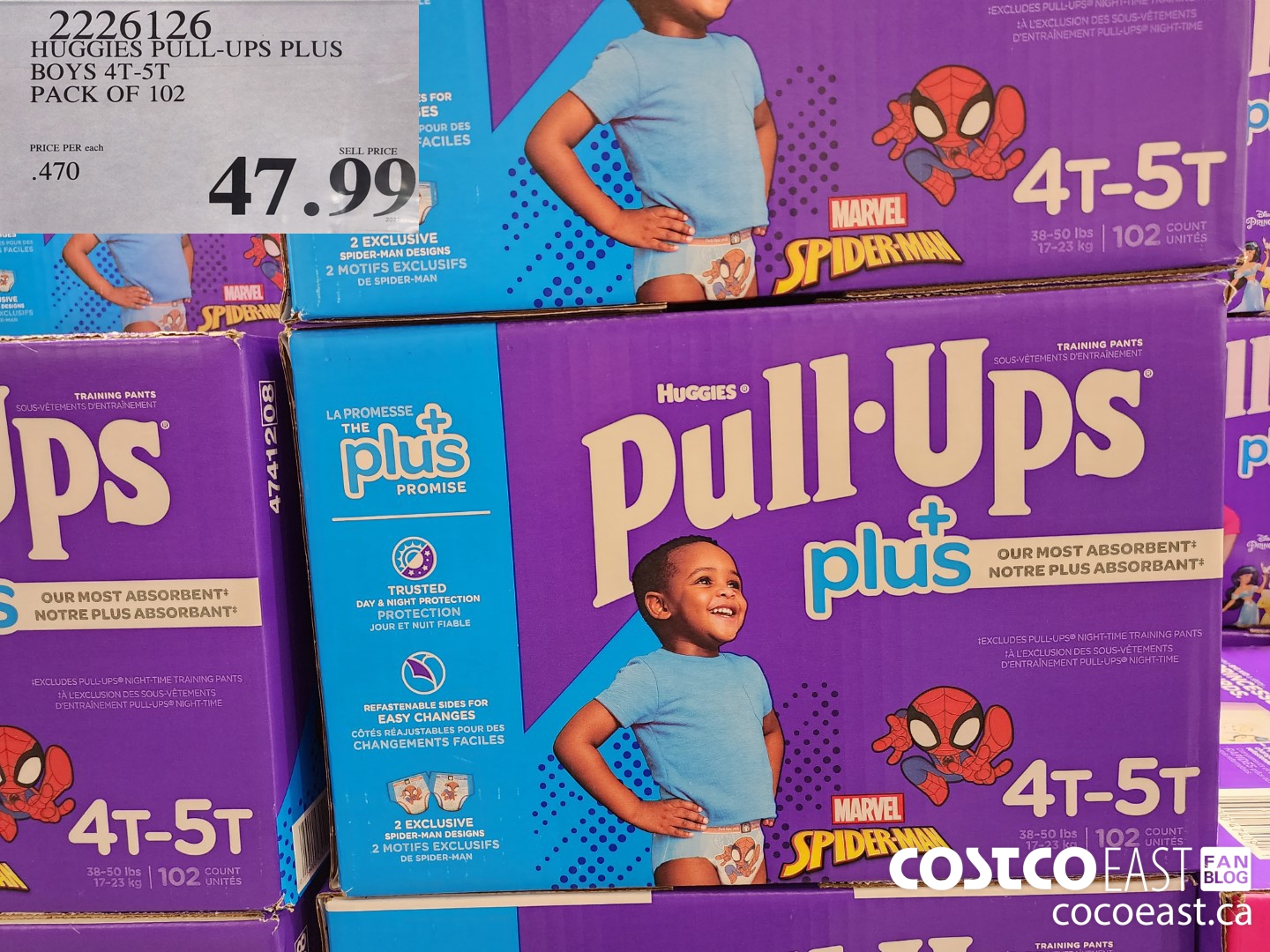2226126 HUGGIES PULL-UPS PLUS BOYS 4T-5T PACK OF 102 $47.99