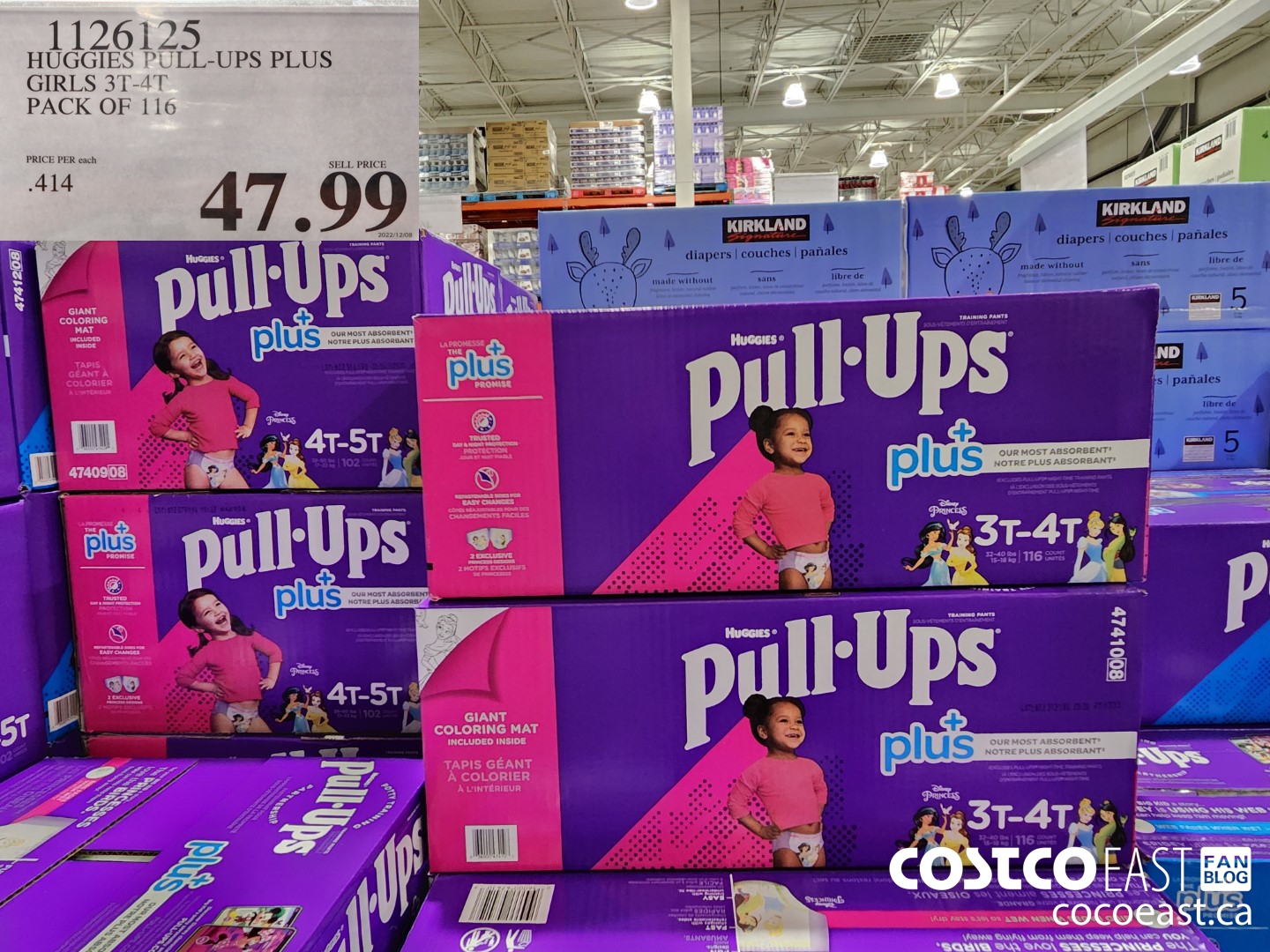 1126125 HUGGIES PULL-UPS PLUS BOYS OR GIRLS 3T-4T PACK OF 116 $47.99