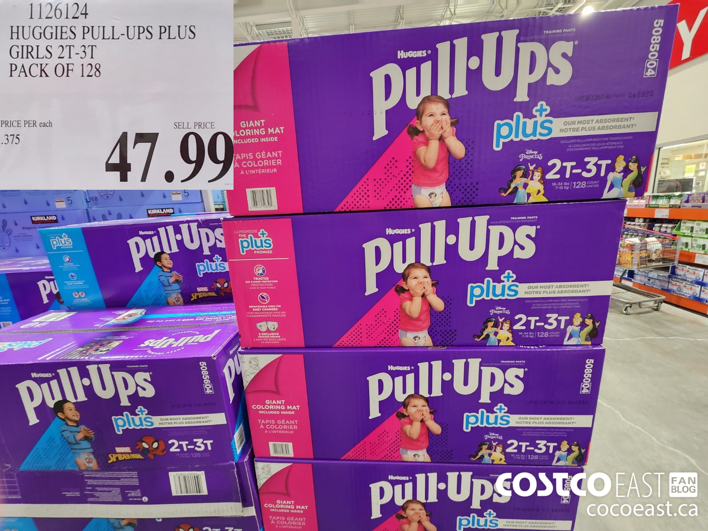 1126124 HUGGIES PULL-UPS PLUS GIRLS 2T-3T PACK OF 128 $47.99