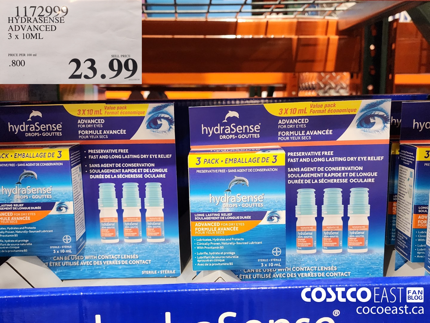 1172999 HYDRASENSE ADVANCED 3 x 10ML $23.99