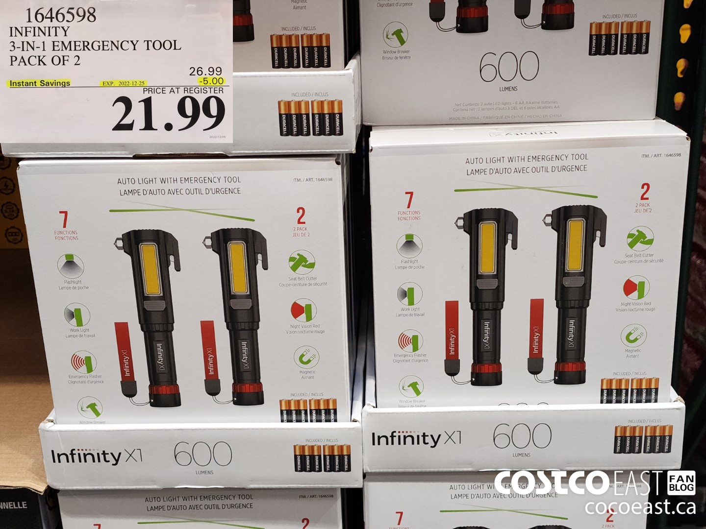 1646598 INFINITY 3-IN-1 EMERGENCY TOOL PACK OF 2 ($5.00 INSTANT SAVINGS EXPIRES ON 2022-12-25) $21.99