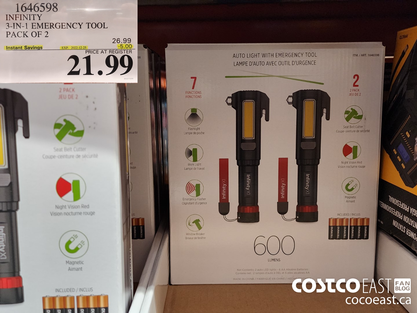 1646598 INFINITY 3-IN-1 EMERGENCY TOOL PACK OF 2 ($5.00 INSTANT SAVINGS EXPIRES ON 2022-12-25) $21.99