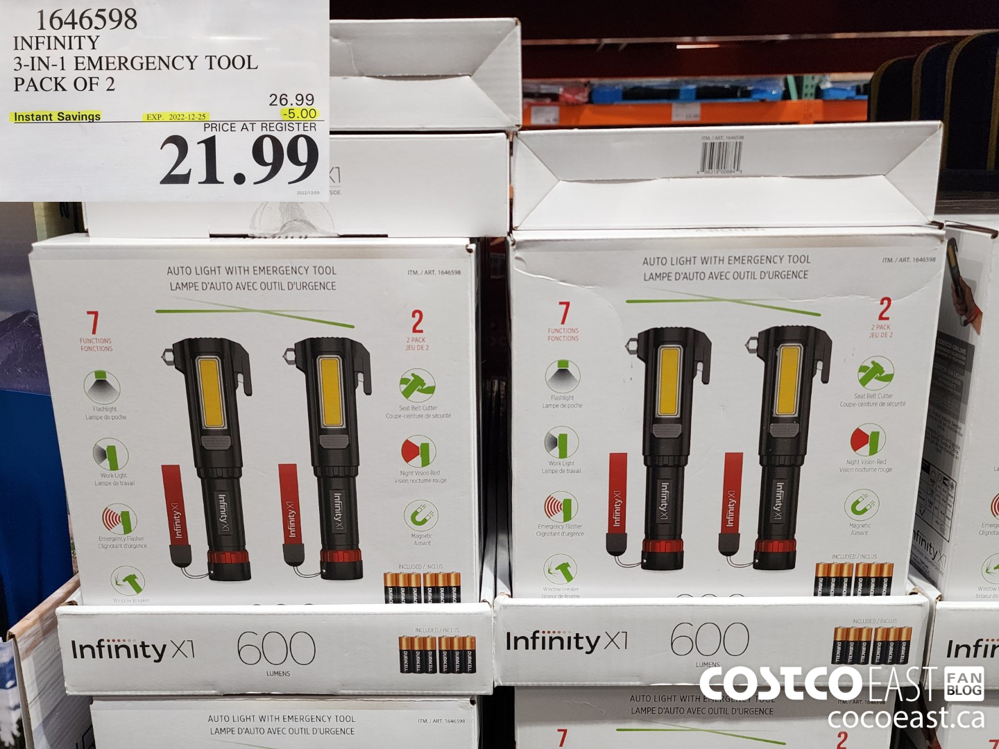 1646598 INFINITY 3-IN-1 EMERGENCY TOOL PACK OF 2 ($5.00 INSTANT SAVINGS EXPIRES ON 2022-12-25) $21.99