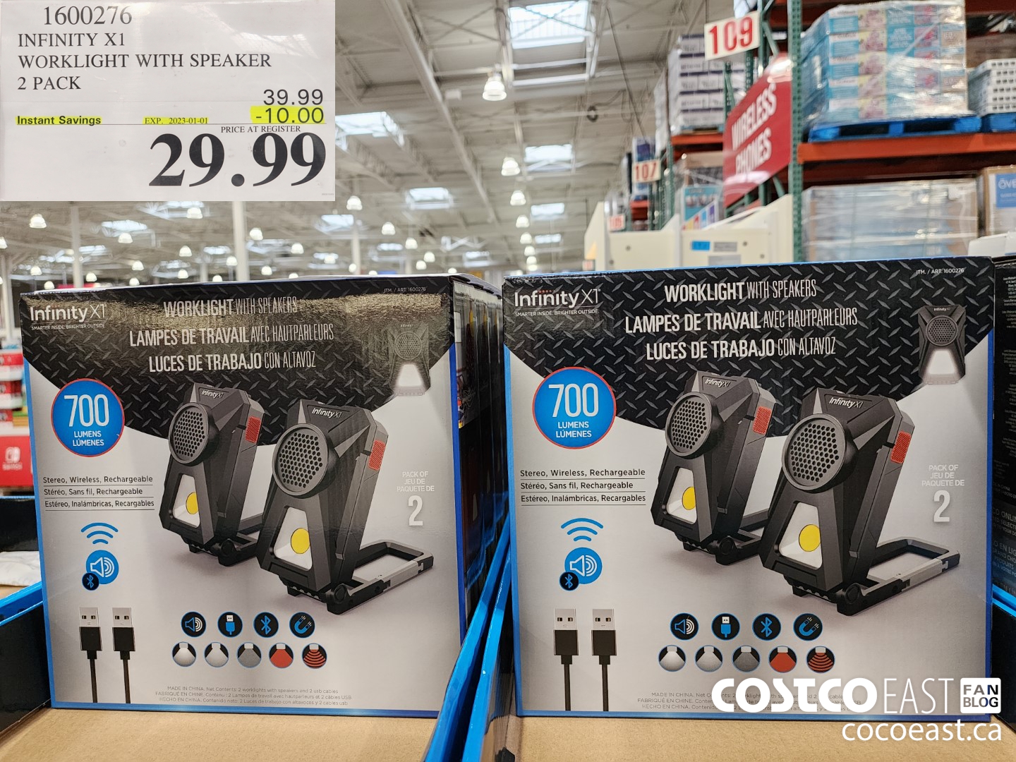 1600276 INFINITY X1 WORKLIGHT WITH SPEAKER 2 PACK ($10.00 INSTANT SAVINGS EXPIRES ON 2023-01-01) $29.99