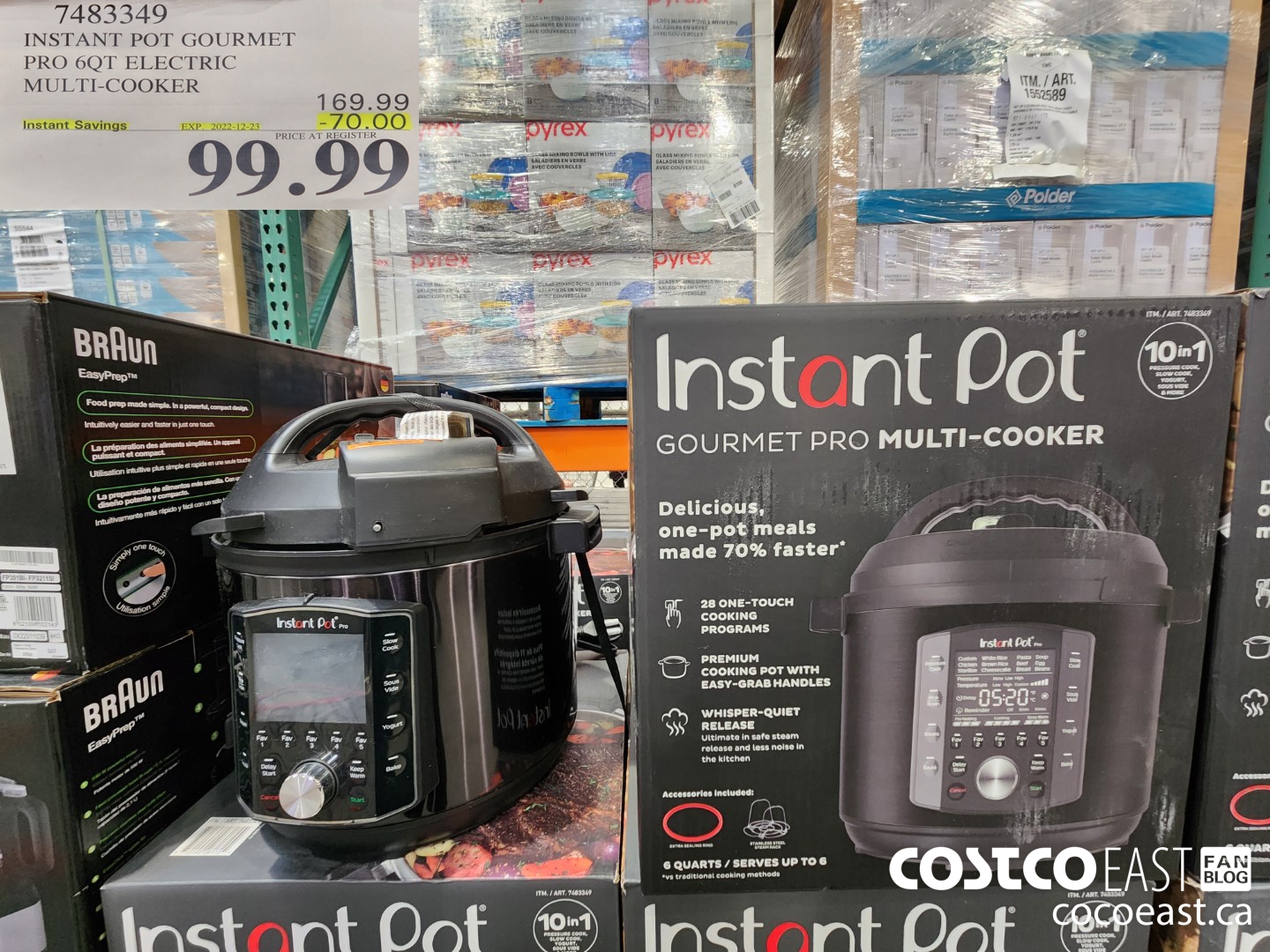 7483349 INSTANT POT GOURMET PRO 6QT ELECTRIC MULTI-COOKER ($70.00 INSTANT SAVINGS EXPIRES ON 2022-12-23) $99.99