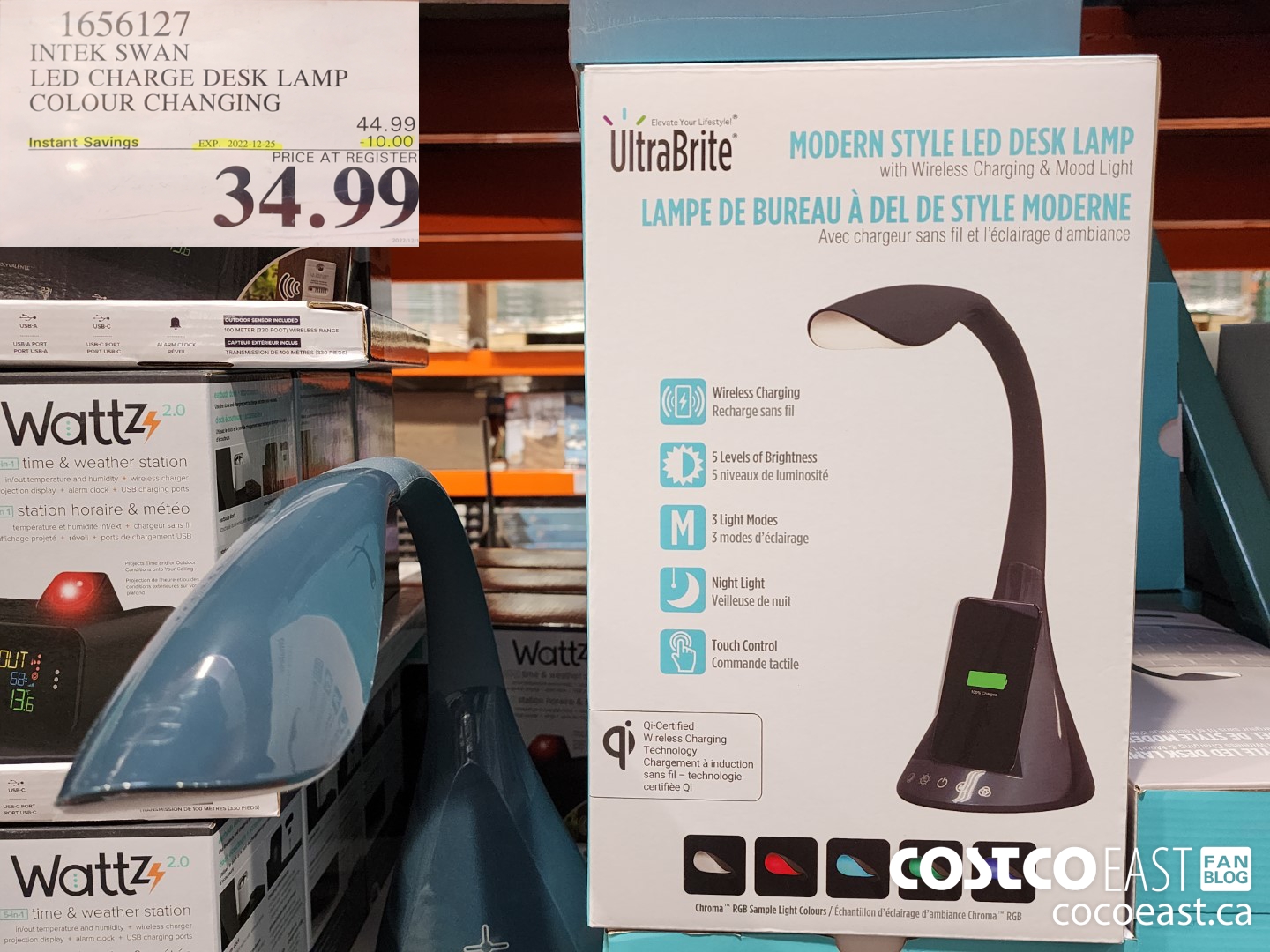 1656127 INTEK SWAN LED CHARGE DESK LAMP COLOUR CHANGING ($10.00 INSTANT SAVINGS EXPIRES ON 2022-12-25) $34.99