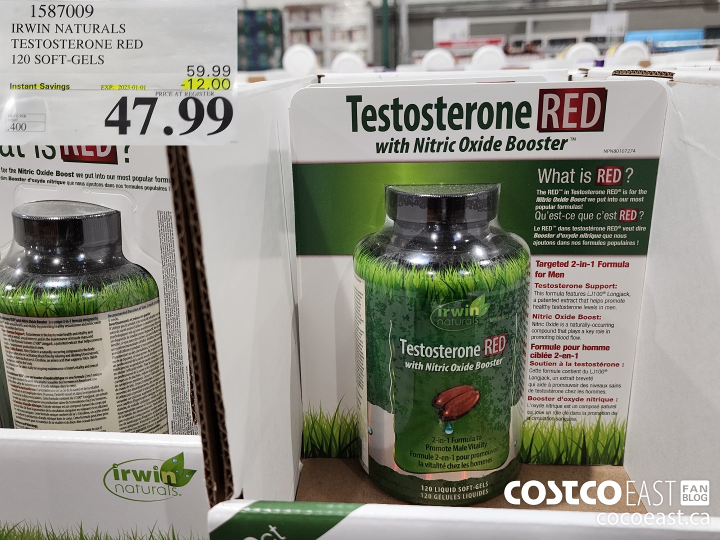 1587009 IRWIN NATURALS TESTOSTERONE RED 120 SOFT-GELS ($12.00 INSTANT SAVINGS EXPIRES ON 2023-01-01) $47.99