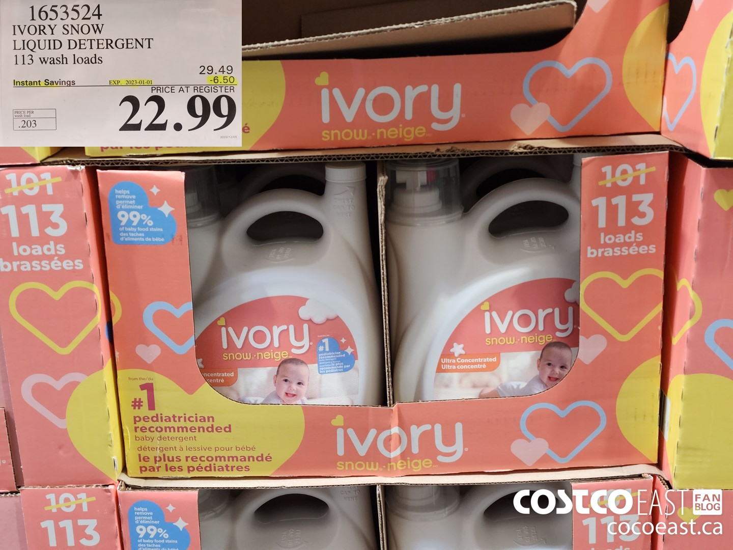 1653524 IVORY SNOW LIQUID DETERGENT 113 wash loads ($6.50 INSTANT SAVINGS EXPIRES ON 2023-01-01) $22.99