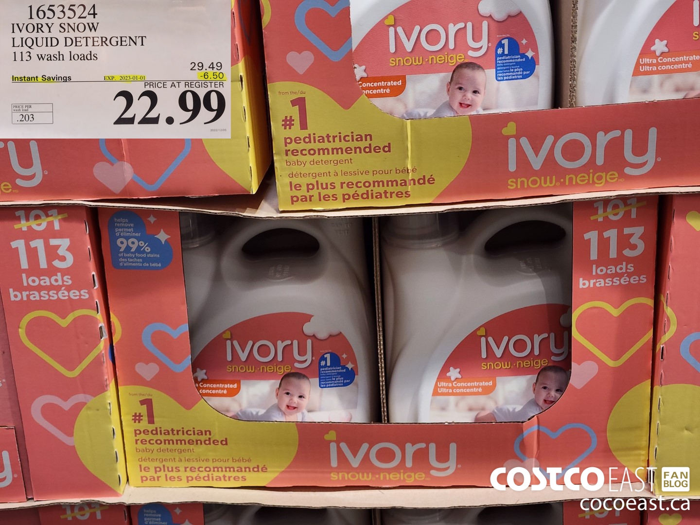 1653524 IVORY SNOW LIQUID DETERGENT 113 wash loads ($6.50 INSTANT SAVINGS EXPIRES ON 2023-01-01) $22.99