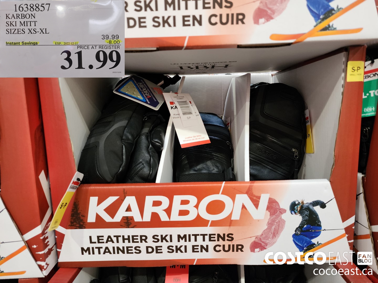1638857 KARBON SKI MITT SIZES XS-XL ($8.00 INSTANT SAVINGS EXPIRES ON 2022-12-11) $31.99