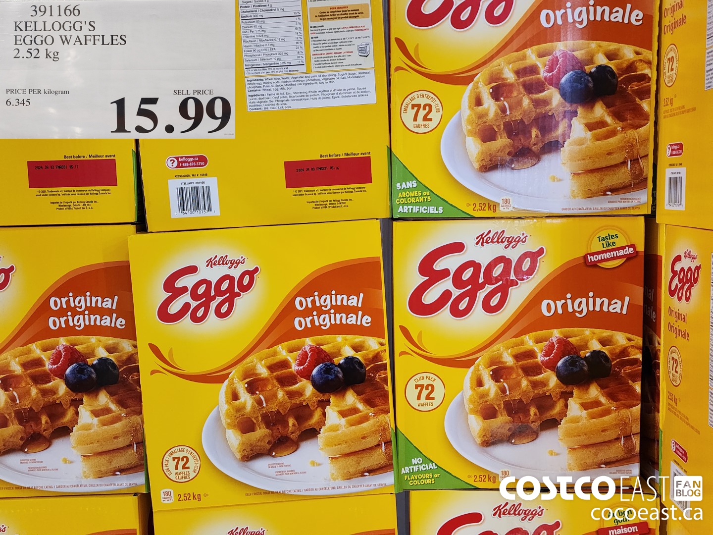 391166 KELLOGG'S EGGO WAFFLES 2.52 KG $15.99