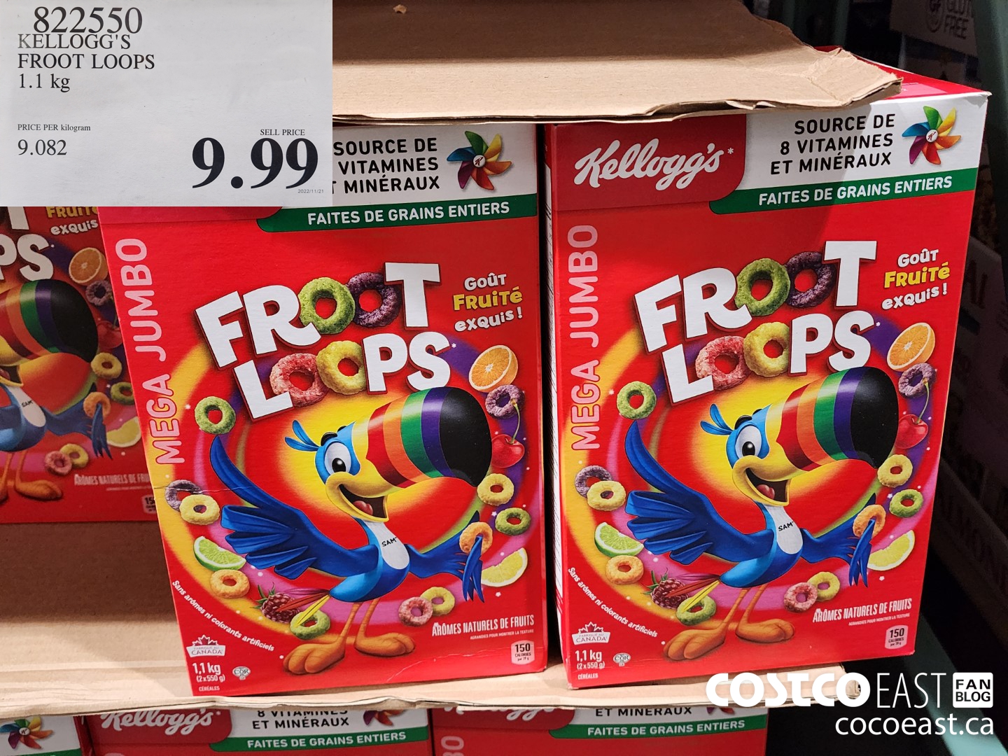 822550 KELLOGG'S FROOT LOOPS 1.1 kg $9.99