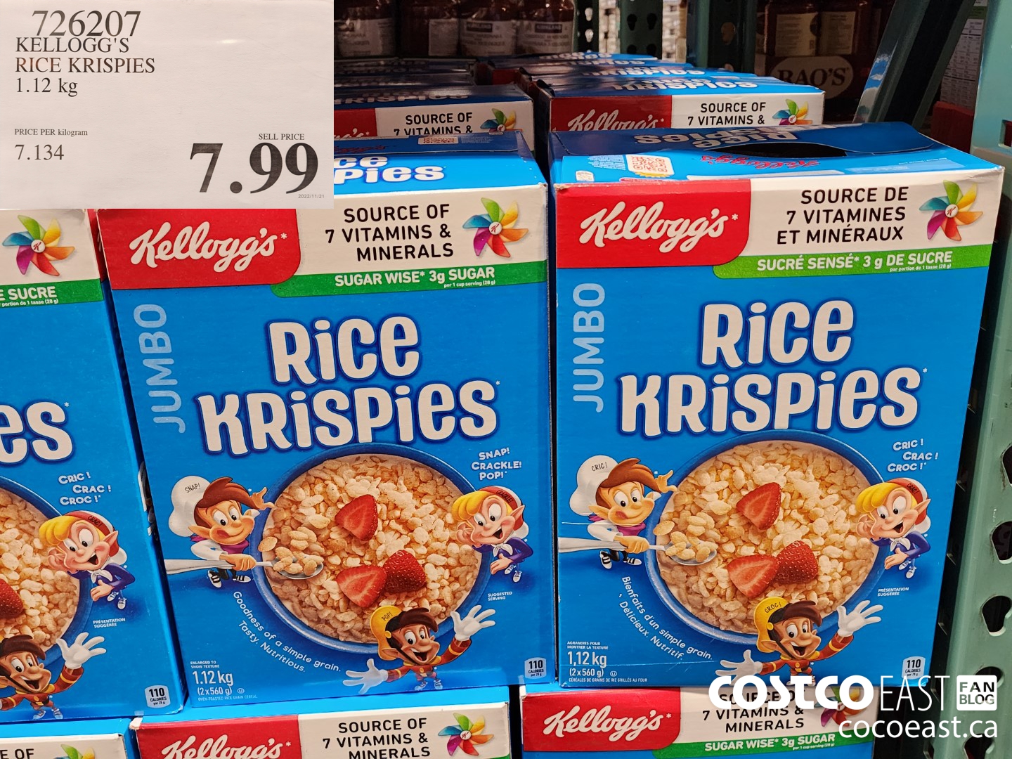 726207 KELLOGG'S RICE KRISPIES 1.12 kg $7.99