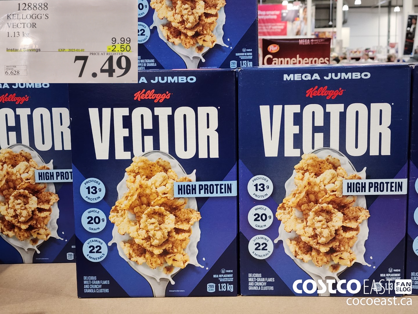 128888 KELLOGG'S VECTOR 1.13 KG ($2.50 INSTANT SAVINGS EXPIRES ON 2023-01-01) $7.49