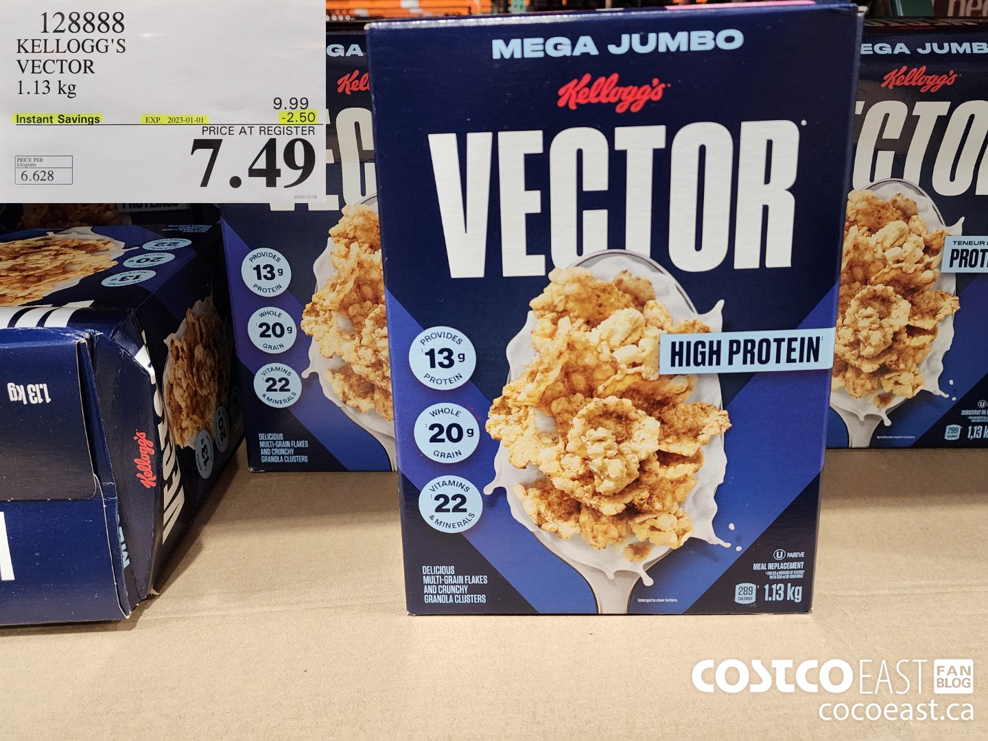 128888 KELLOGG'S VECTOR 1.13 KG ($2.50 INSTANT SAVINGS EXPIRES ON 2023-01-01) $7.49