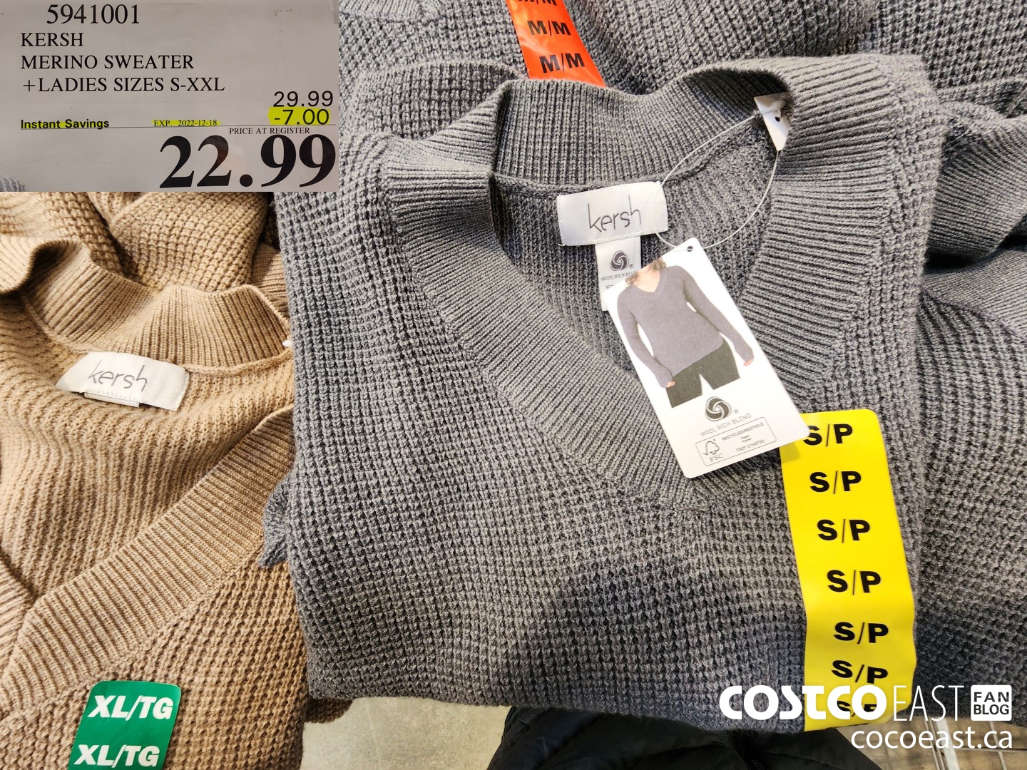 5941001 KERSH MERINO SWEATER + LADIES SIZES S-XXL ($7.00 INSTANT SAVINGS EXPIRES ON 2022-12-18) $22.99