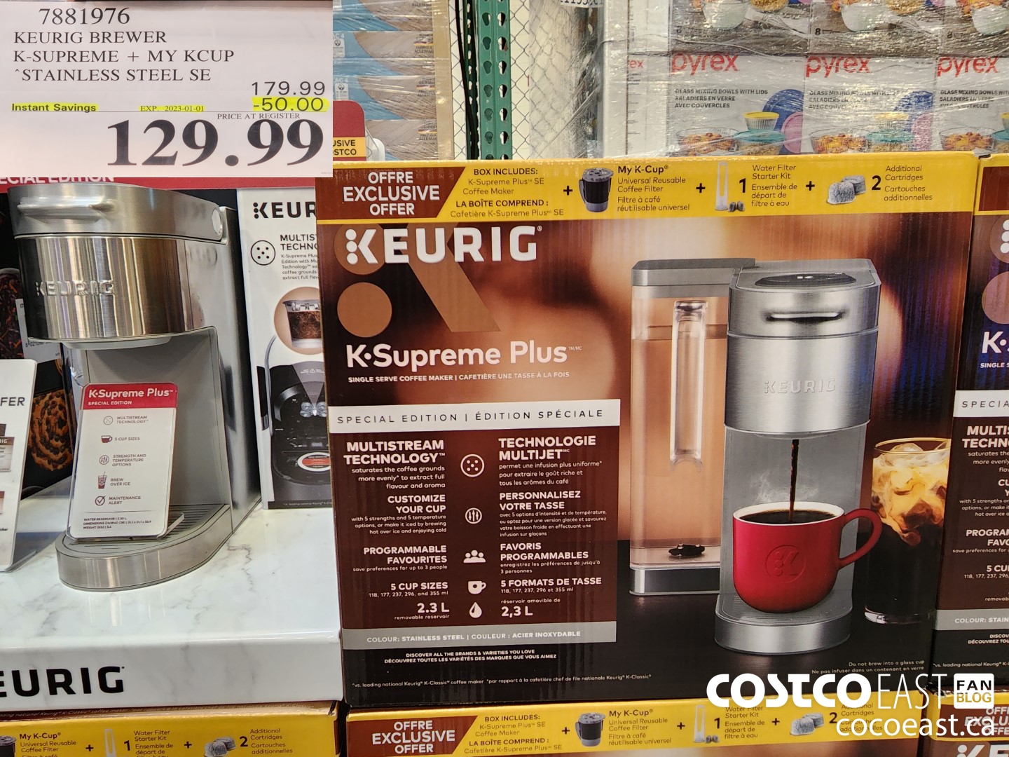 7881976 KEURIG BREWER K-SUPREME + MY KCUP “STAINLESS STEEL SE ($50.00 INSTANT SAVINGS EXPIRES ON 2023-01-01) $129.99
