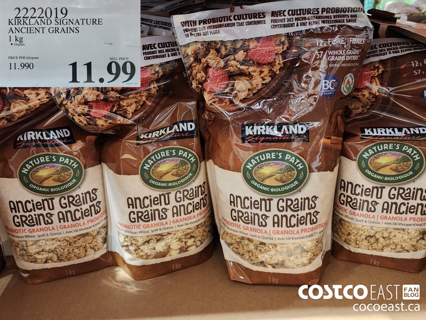 2222019 KIRKLAND SIGNATURE ANCIENT GRAINS 1 kg $11.99