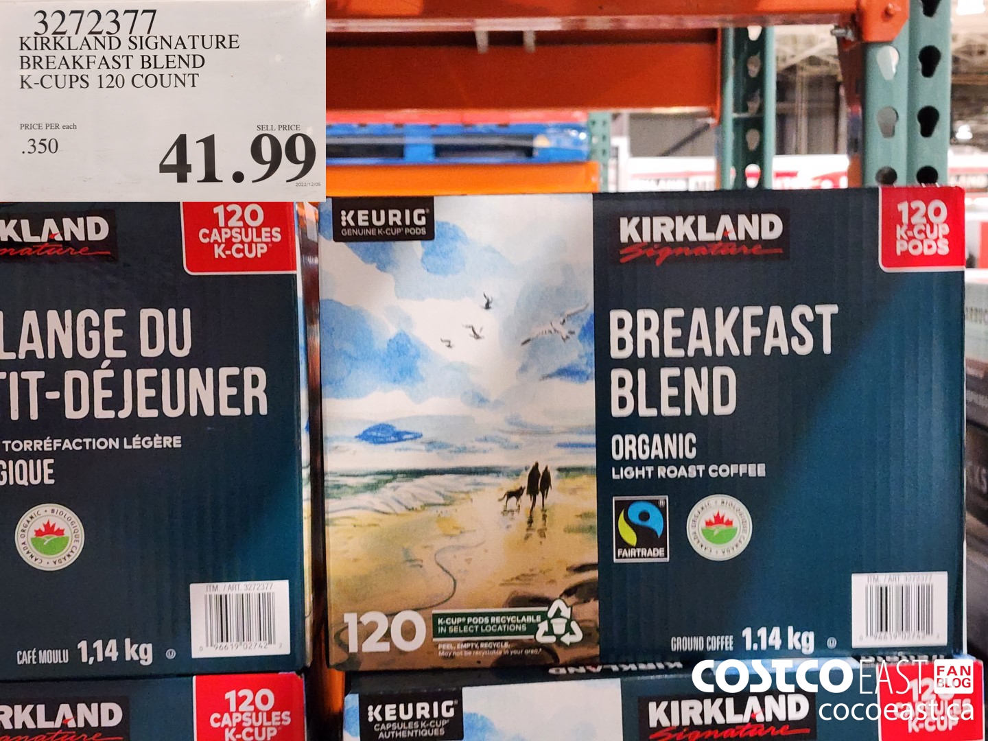 3272377 KIRKLAND SIGNATURE BREAKFAST BLEND K-CUPS 120 COUNT $41.99