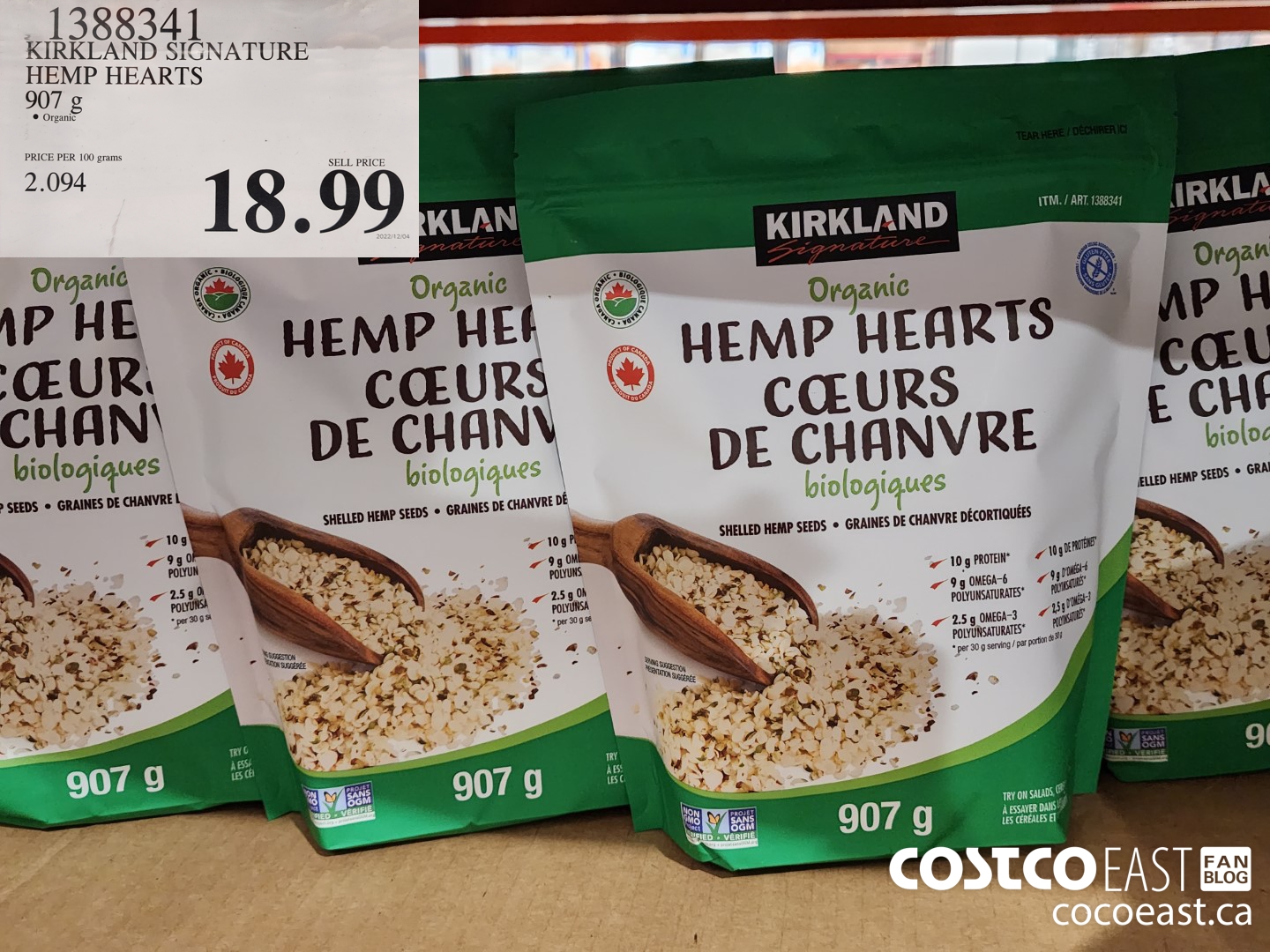 1388341 KIRKLAND SIGNATURE HEMP HEARTS 907G $18.99