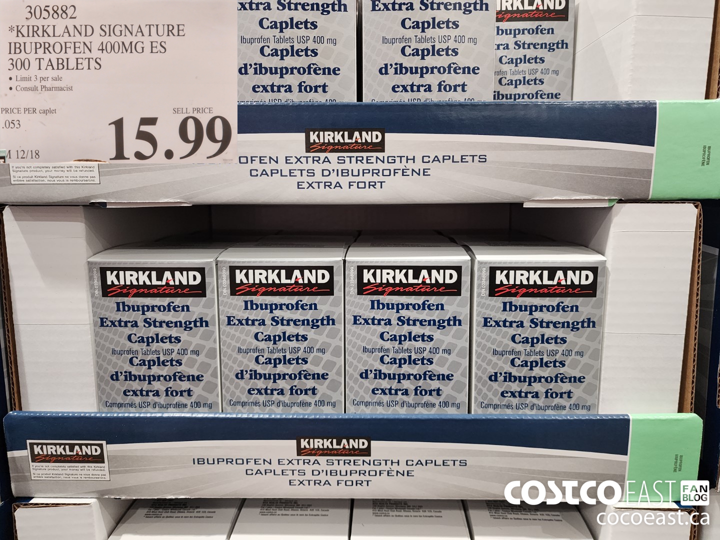 305882 KIRKLAND SIGNATURE IBUPROFEN 400MG ES 300 TABLETS $15.99
