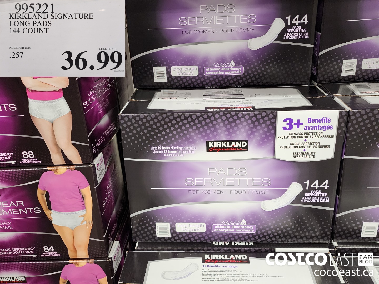 995221 KIRKLAND SIGNATURE LONG PADS 144 COUNT $36.99