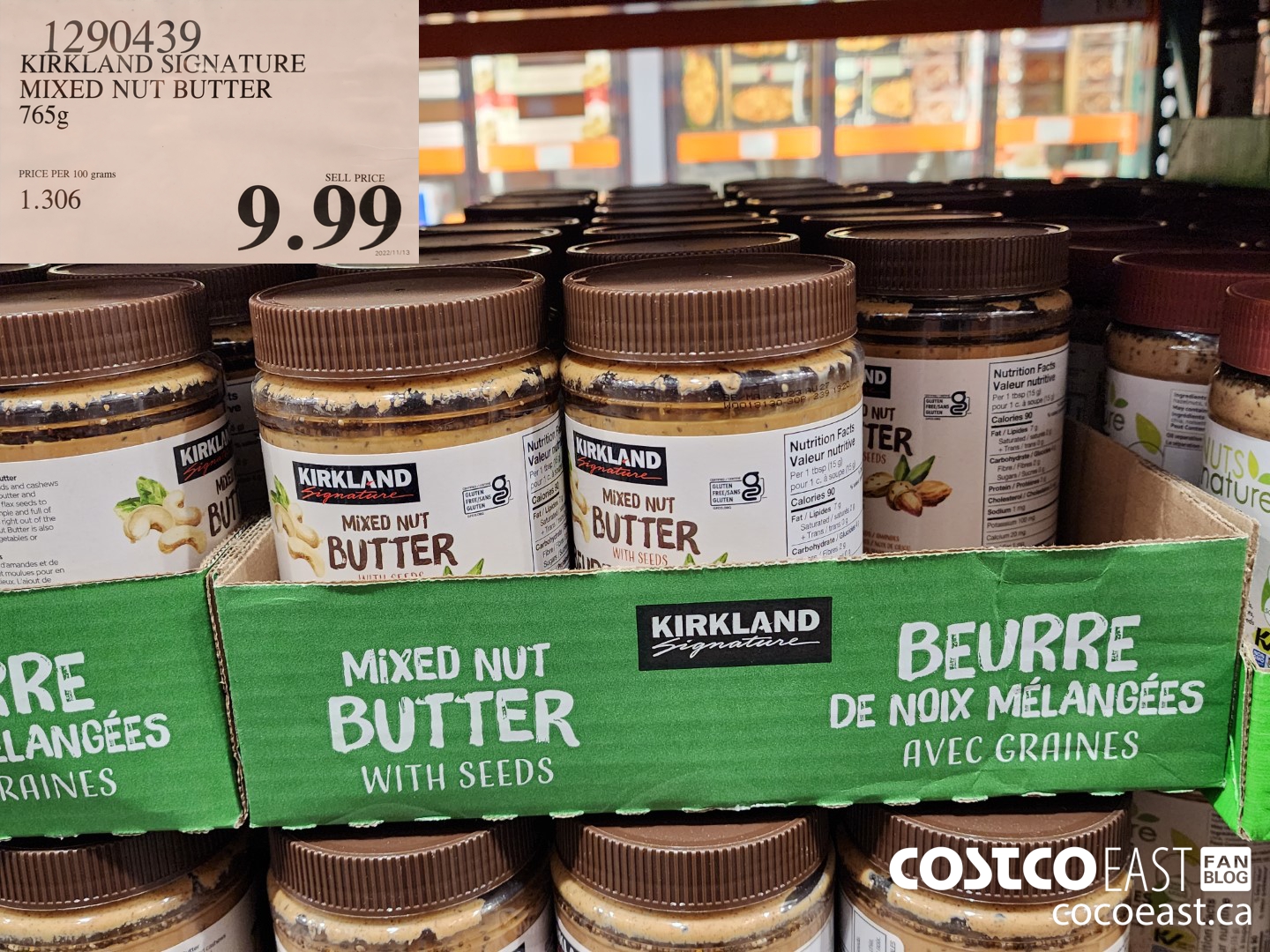 1290439 KIRKLAND SIGNATURE MIXED NUT BUTTER 765g $9.99