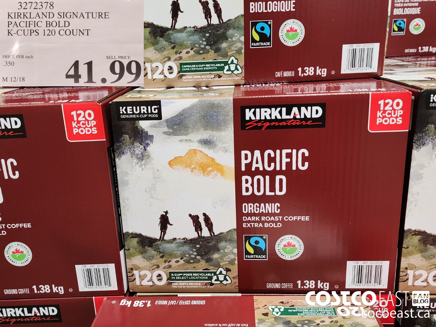 3272378 KIRKLAND SIGNATURE PACIFIC BOLD K-CUPS 120 COUNT $41.99