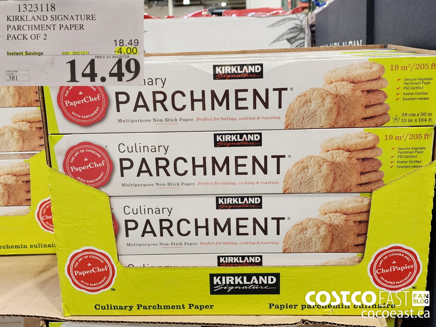 1323118 KIRKLAND SIGNATURE PARCHMENT PAPER PACK OF 2 ($4.00 INSTANT SAVINGS EXPIRES ON 2022-12-11) $14.49