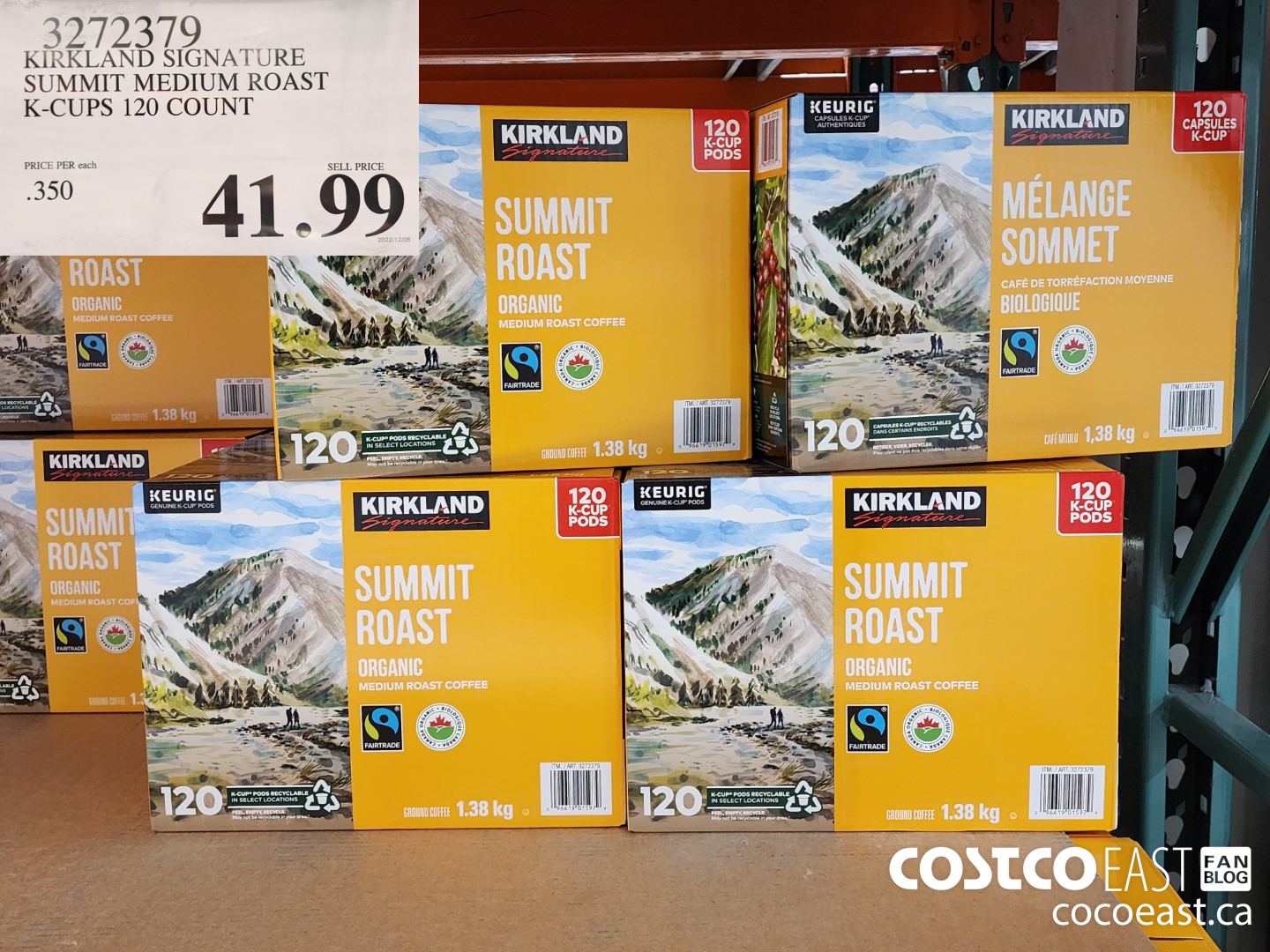 3272379 KIRKLAND SIGNATURE SUMMIT MEDIUM ROAST K-CUPS 120 COUNT $41.99