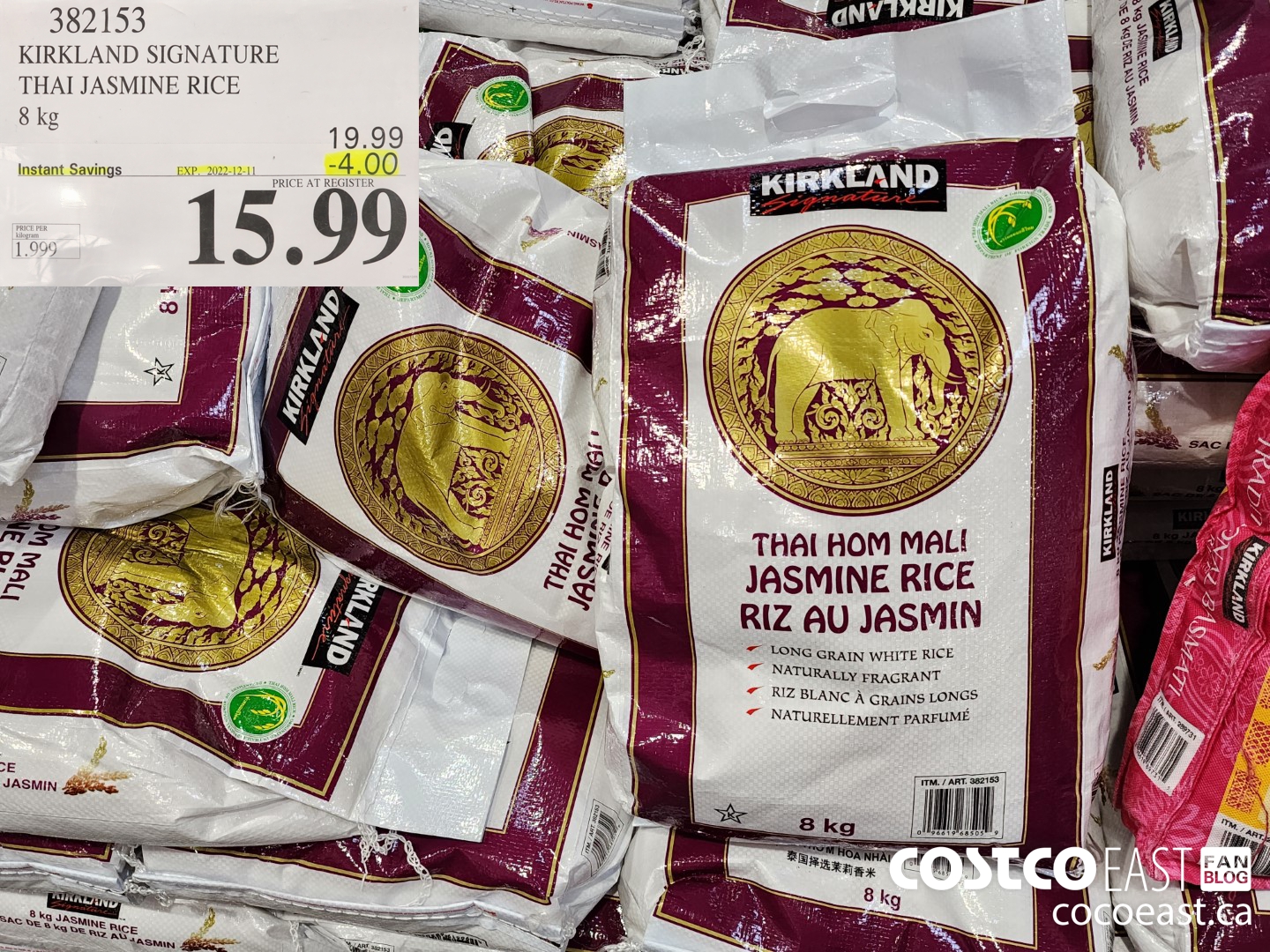 382153 KIRKLAND SIGNATURE THAI JASMINE RICE 1599 (EXPIRES ON 2022-12-11) $4.00