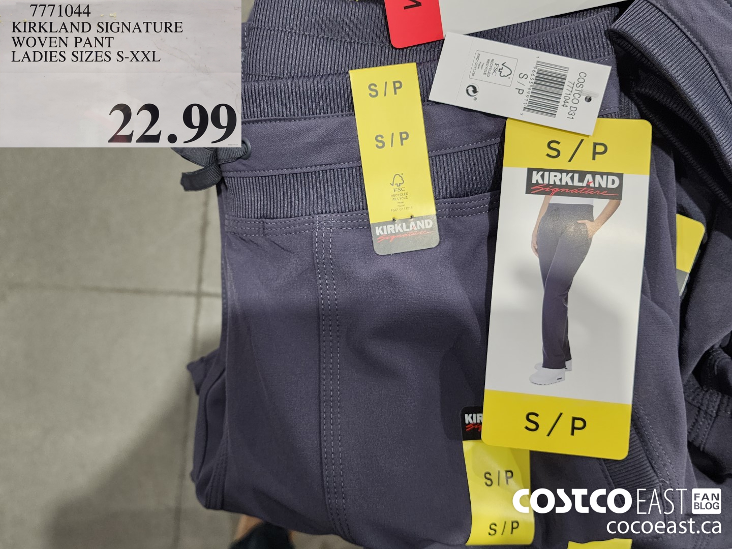 7771030 KIRKLAND SIGNATURE COMFORT PANT LADIES SIZES S M ONLY 9 97 - Costco  East Fan Blog