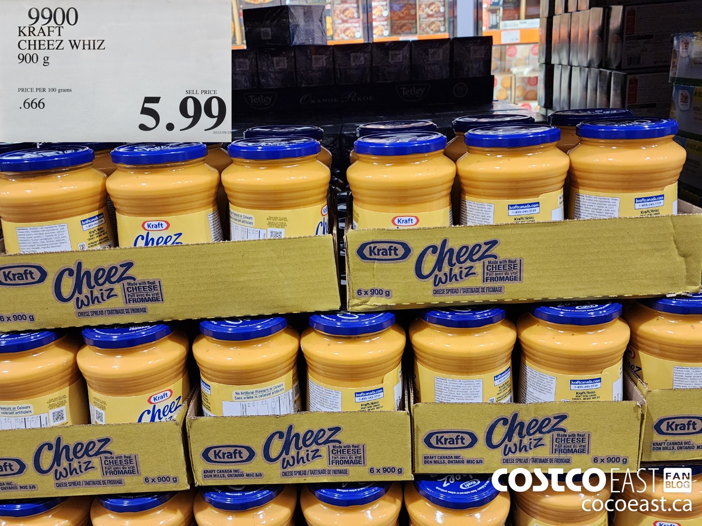 9900 KRAFT CHEEZ WHIZ 900 G $5.99