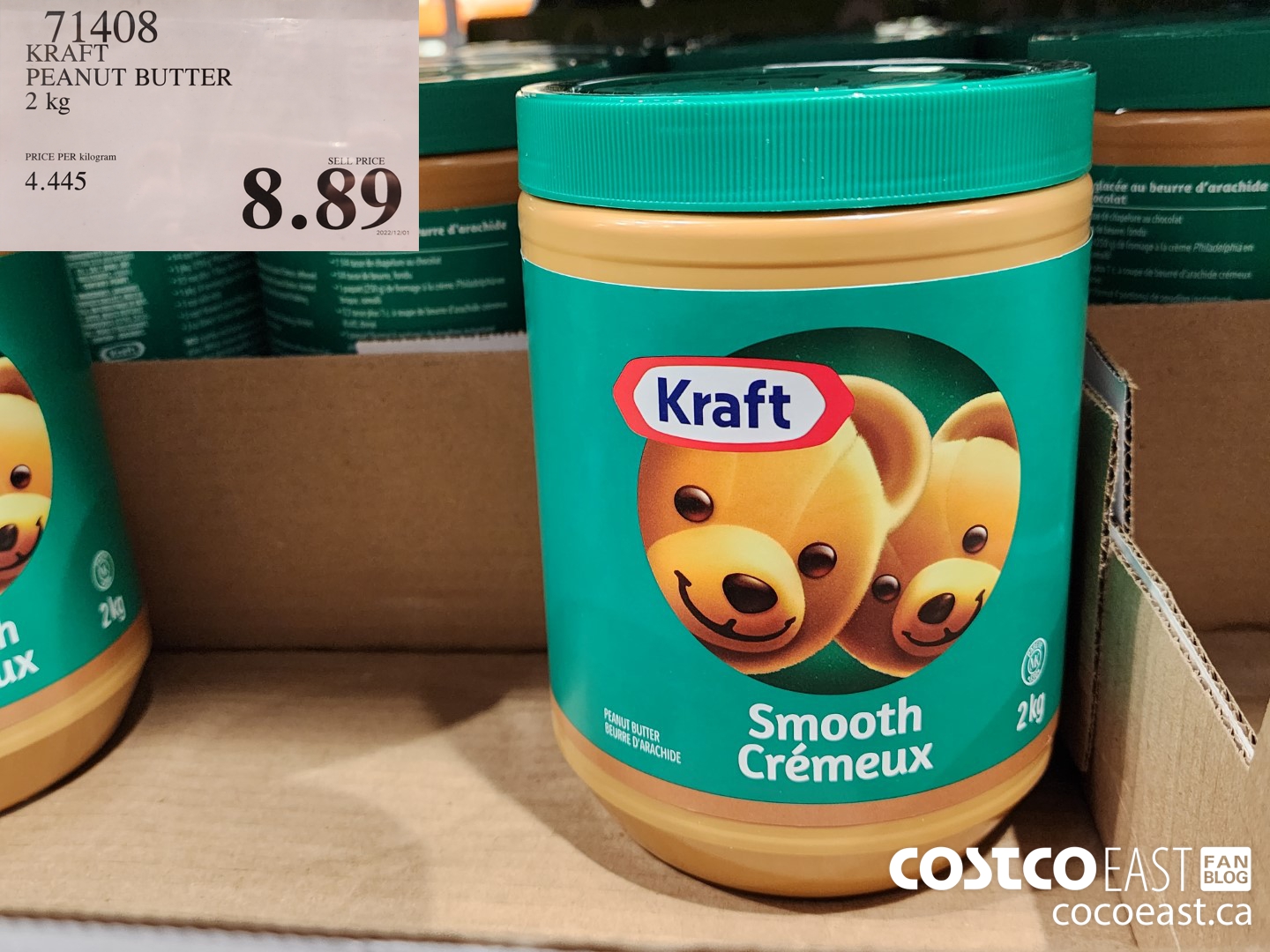 71408 KRAFT PEANUT BUTTER 2 KG $8.89