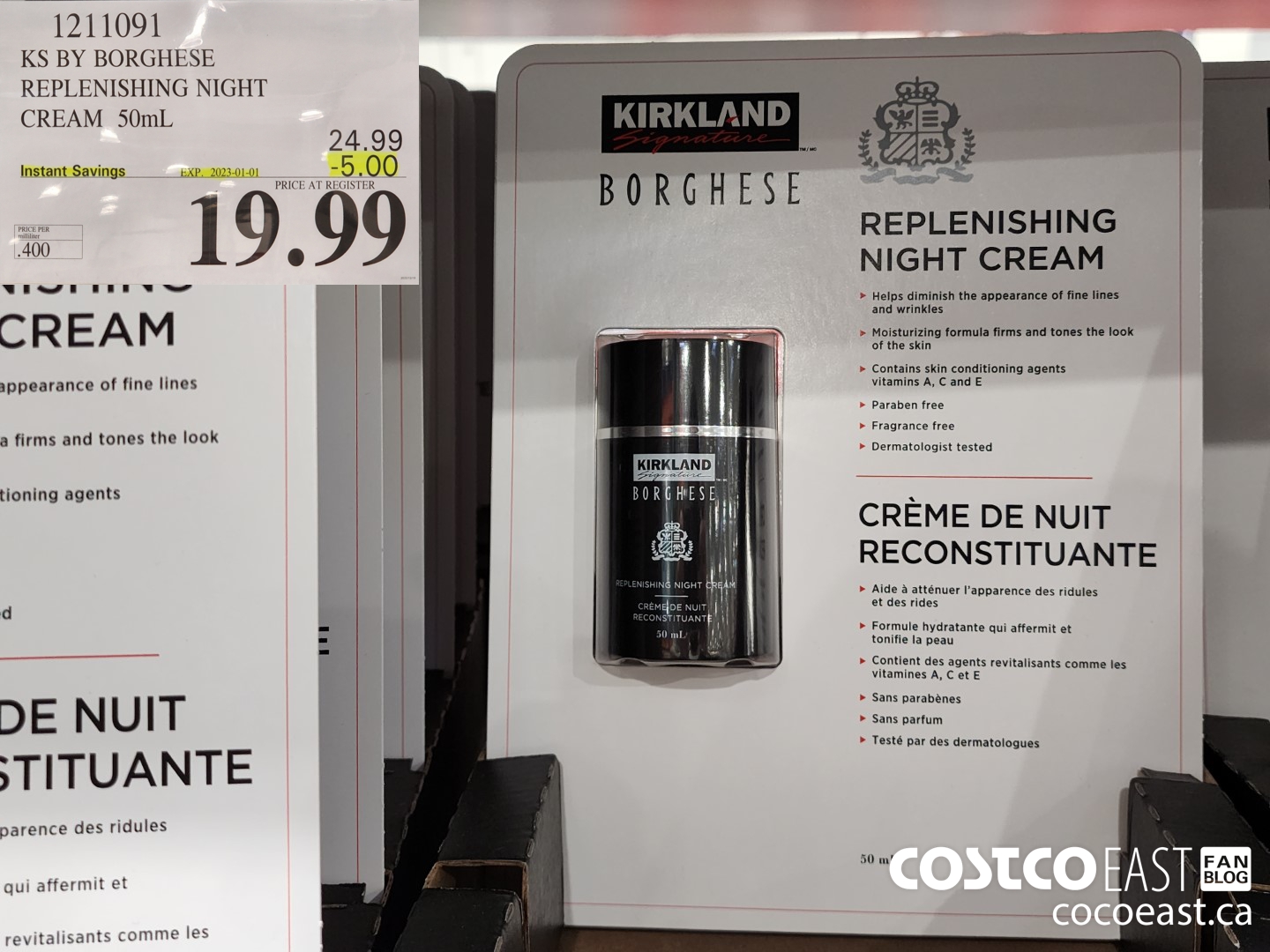 1211091 KS BY BORGHESE REPLENISHING NIGHT CREAM 50ML ($5.00 INSTANT SAVINGS EXPIRES ON 2023-01-01) $19.99