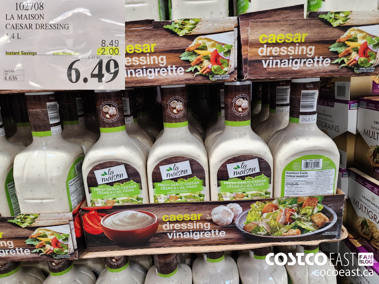 102708 LA MAISON CAESAR DRESSING 1.4L ($2.00 INSTANT SAVINGS EXPIRES ON 2023-01-01) $6.49