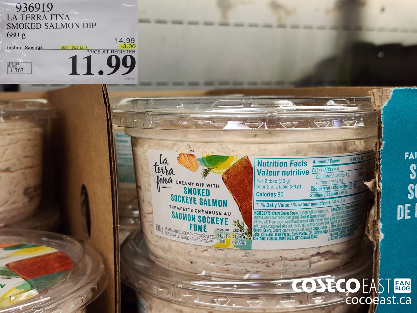 936919 LA TERRA FINA SMOKED SALMON DIP 680 G ($3.00 INSTANT SAVINGS EXPIRES ON 2022-12-18) $11.99