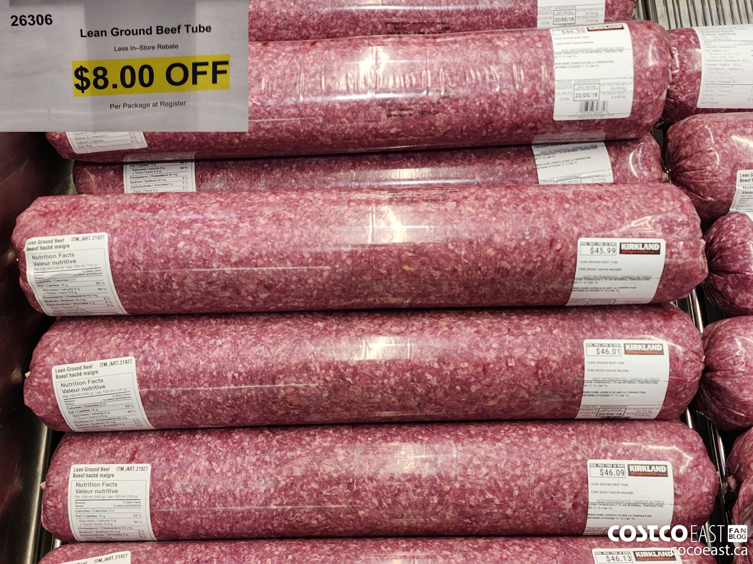26306 LEAN GROUND BEEF TUBE ($8.00 INSTANT SAVINGS)