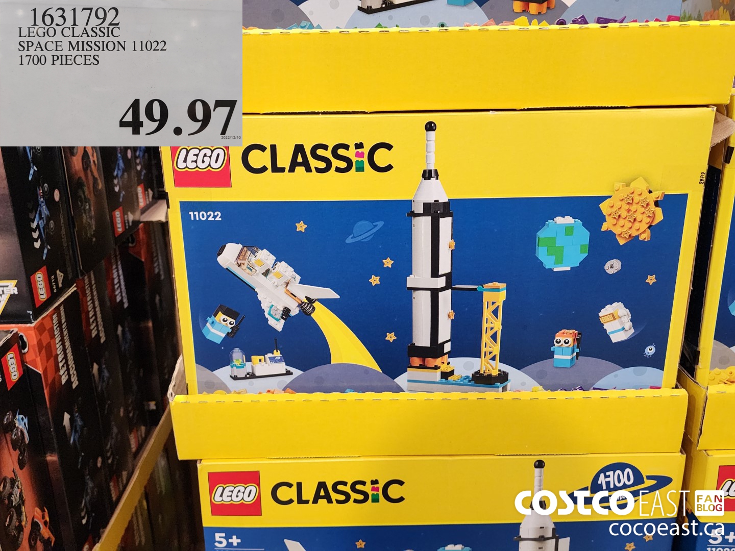 1631792 LEGO CLASSIC SPACE MISSION 11022 1700 PIECES $49.97