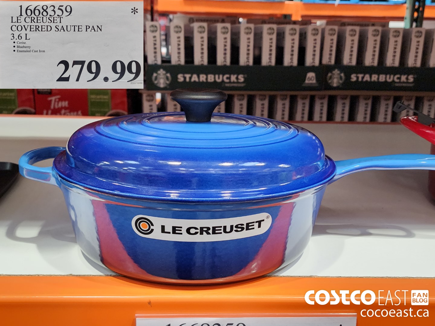 1668359 LE CREUSET COVERED SAUTE PAN 3.6L $279.99