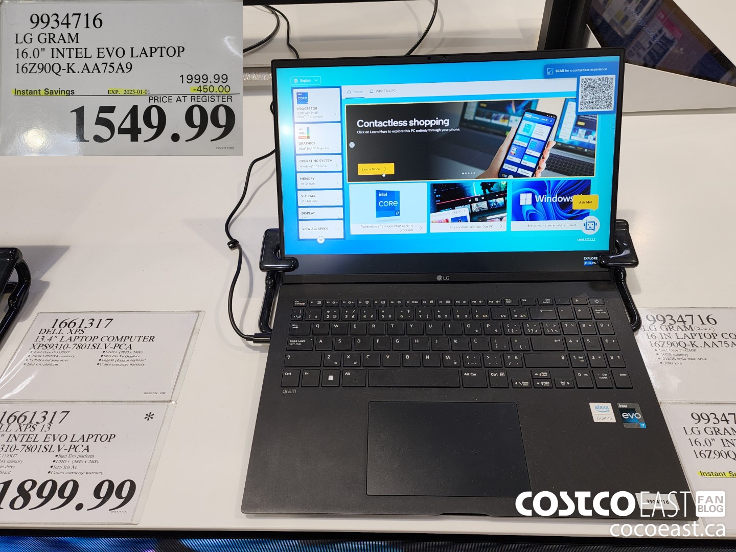 9934716 LG GRAM 16-IN LAPTOP COMPUTER 16Z90Q-K.AATSA9 ($450.00 INSTANT SAVINGS EXPIRES ON 2023-01-01) $1549.99