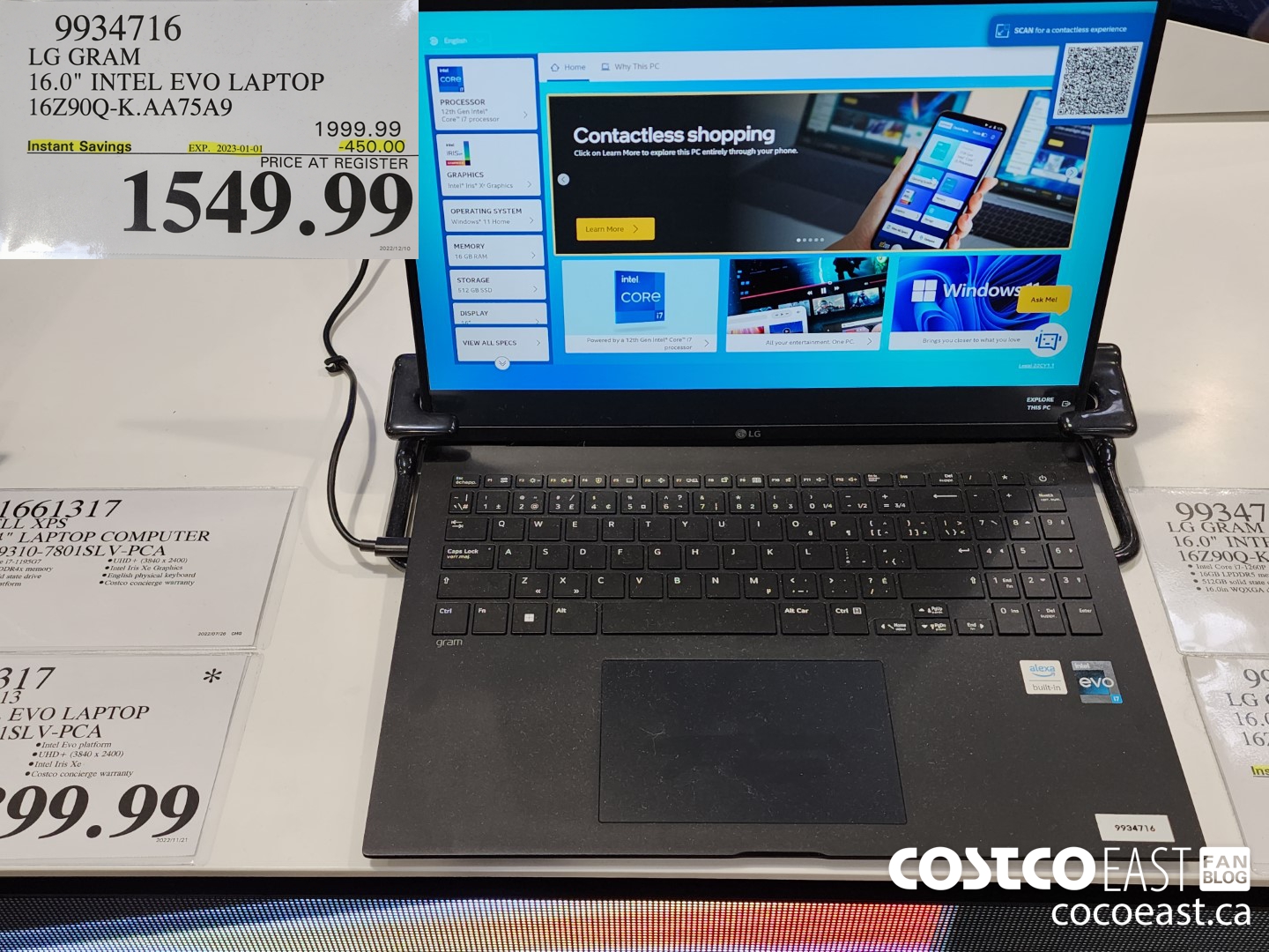 9934716 LG GRAM 16-IN LAPTOP COMPUTER 16Z90Q-K.AATSA9 ($450.00 INSTANT SAVINGS EXPIRES ON 2023-01-01) $1549.99