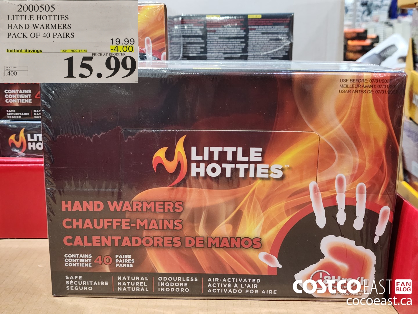 2000505 LITTLE HOTTIES HAND WARMERS PACK OF 40 PAIRS ($4.00 INSTANT SAVINGS EXPIRES ON 2022-12-24) $15.99