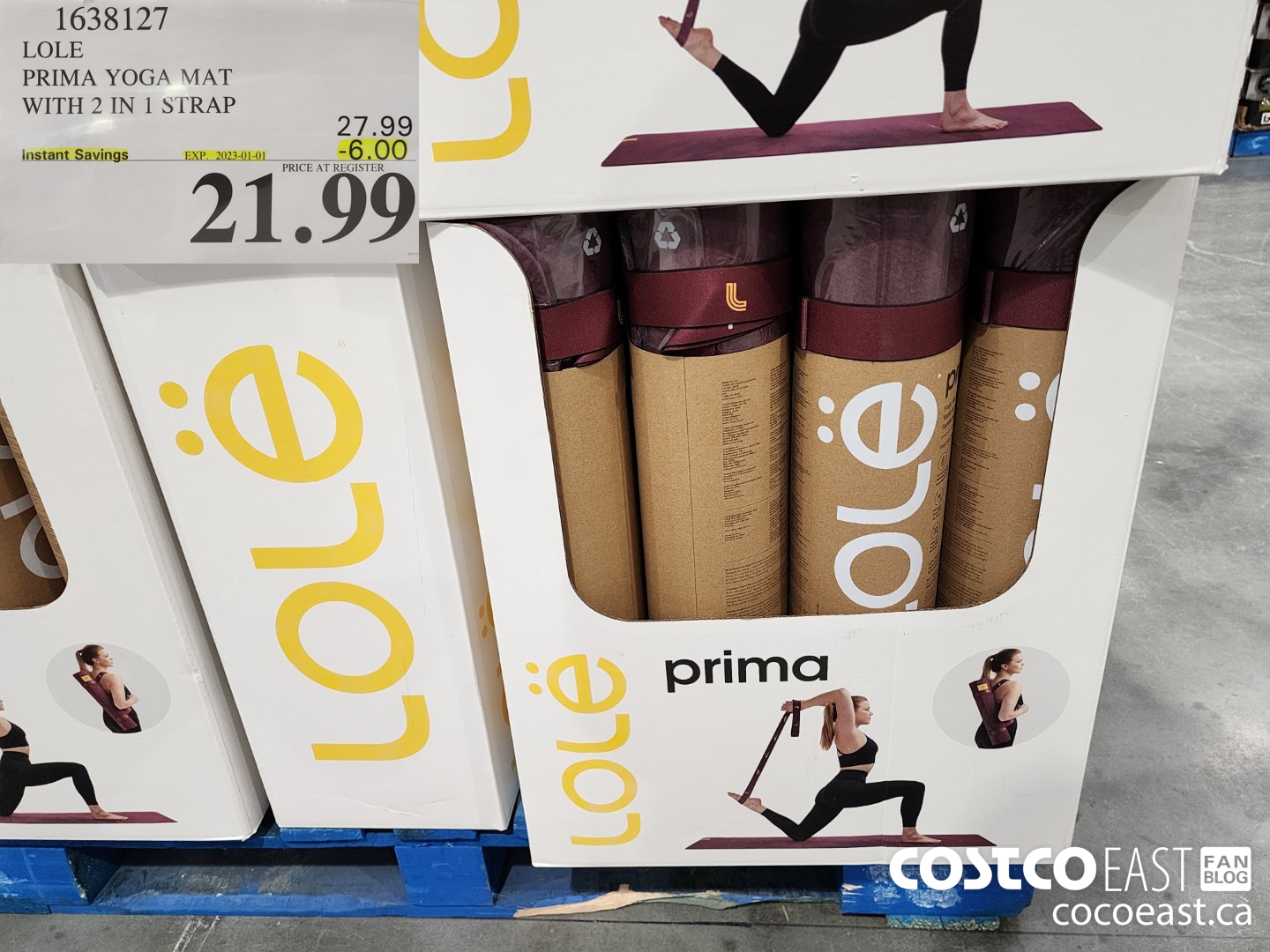 1638127 LOLE PRIMA YOGA MAT WITH 2 IN 1 STRAP ($6.00 INSTANT SAVINGS EXPIRES ON 2023-01-01) $21.99