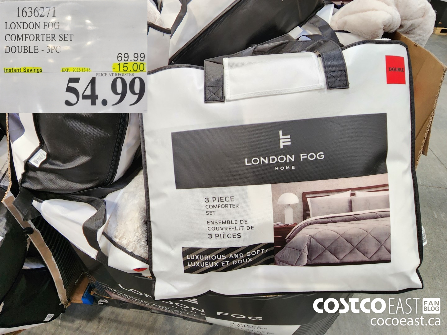 1636271 LONDON FOG COMFORTER SET DOUBLE - 3PC ($15.00 INSTANT SAVINGS EXPIRES ON 2022-12-18) $54.99